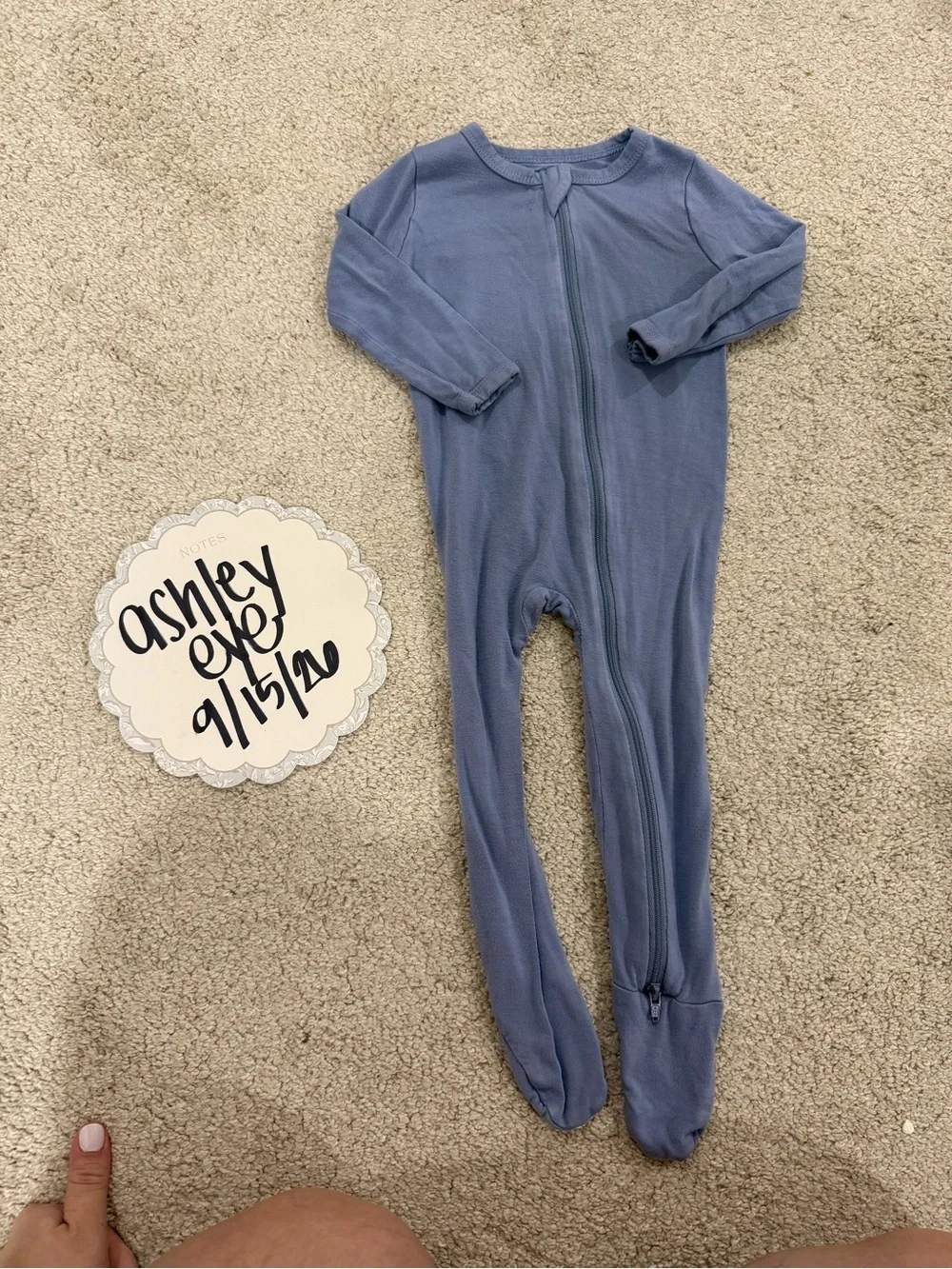 Kyte BABY Slate Blue Footed Zipper One-Piece